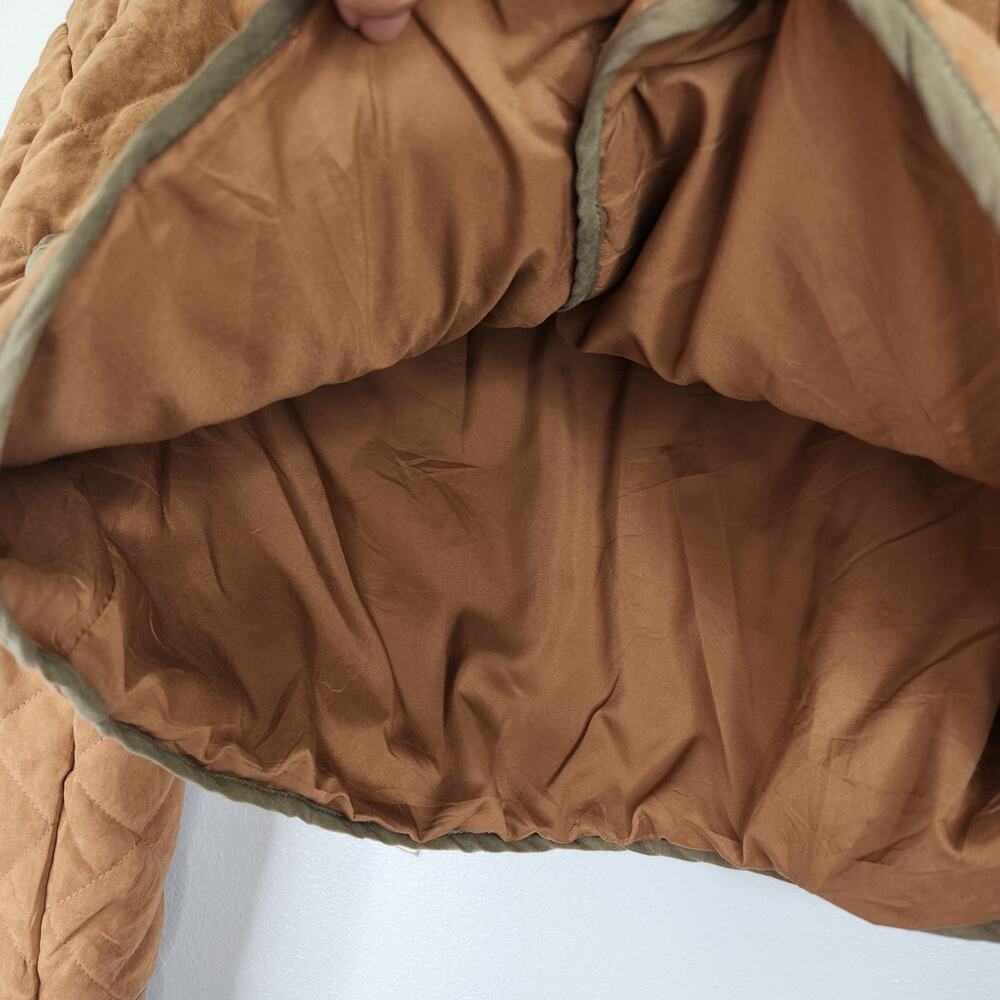 Hem & Thread Light Brown Quilted Cropped Jacket NWT Small Biker Equestrian - Picture 4 of 11
